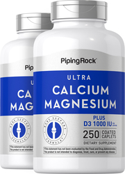 Ultra Cálcio Magnésio Plus D3 (Cal 1000mg/Mag 500mg/D3 1000IU) (por porção) 250 Comprimidos oblongos revestidos