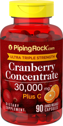 Ultra Triple Strength brusnica Plus C, 30.000 mg (po porciji) 90 Kapsule s brzim otpuštanjem
