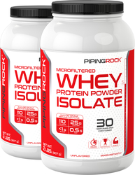 Whey Protein Isolate Powder  (Unflavored) 2 lb x 2 Bottles